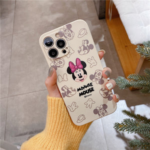 Cute Mickey suitable for iphone13pro mobile phone case full package Apple 8p / 12 dispersed Minnie 11 protective case XR