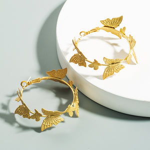 Earrings Fashion Gold Butterfly Earrings Ladies Asian Gold Earrings Korean Temperament Earrings