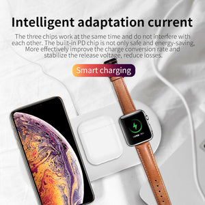 The New Three-In-One Wireless Charger Multi-Function Wireless Charger Is Suitable For Apple Huawei Mobile Phone 10W Fast Charge