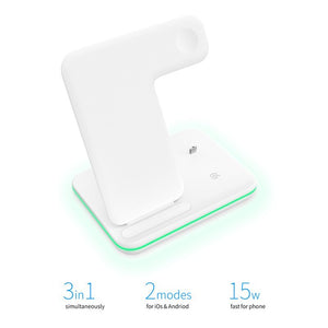 3 In 1 Mobile Phone Watch Headset Wireless Charger Stand For iPhone Airpods iWatch 1 2 3 4 Wireless Charging