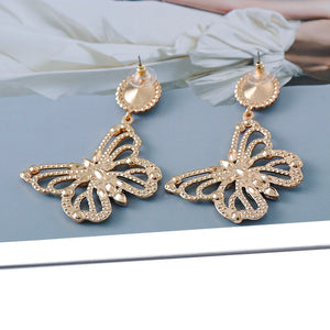 New Exaggerated Butterfly Dangle Earrings for Women Fashion Simple Element Jewelry Accessories Pendant Earrings Trend
