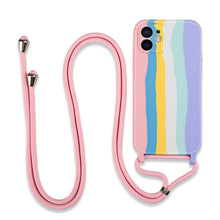 Load image into Gallery viewer, Mobile Phone Cover Apple 13pro Rainbow Lanyard Silicone Cover Suitable For 11pro All-Inclusive Anti-Fall Case