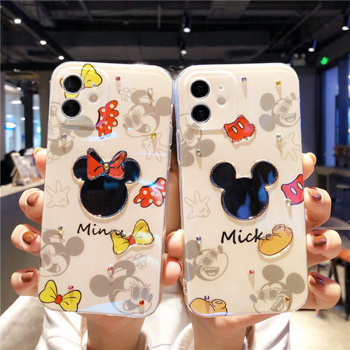 Loose Minnie Minnie Suitable For Apple 12pro Mobile Phone Cover Lovely 8 Flash Drill iPhone11promax Soft Case Soft Case