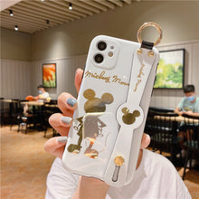Load image into Gallery viewer, Cartoon Gilded Back Mickey Is Suitable For iPhone11 / 12pro Mobile Phone Case 13 Wristband Support 13promax