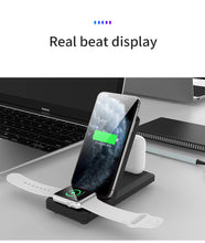 Load image into Gallery viewer, 3-in-1 Wireless Charger Vertical Folding Wireless Charger 15W Fast Charge 3-in-1 Wireless Charger
