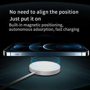 The New Magnetic Suction Wireless Charger Magsafe Is Suitable For Apple iPhone 12 Mobile Phone 15W Fast Charging Magnetic Wireless Charging