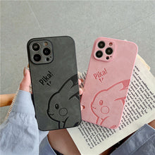 Load image into Gallery viewer, Cute Pikachu Suitable For iPhone13pro Mobile Phone Shell Leather Apple 12mini/Xsmax Pressed Leather 11