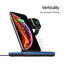 Load image into Gallery viewer, 3 In 1 Mobile Phone Watch Headset Wireless Charger Stand For iPhone Airpods iWatch 1 2 3 4 Wireless Charging