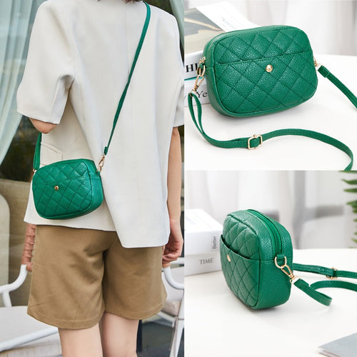 Embroidery Rhombus Small Square Bag Popular Frosted Texture Crossbody Bag