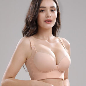 Large Size Seven-Breasted Full-Cup Underwear Women's No Steel Ring Gathered Top Collection Pair Breast Bra DE
