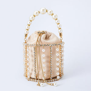 Rhinestone Pearl Clutch Bag