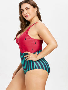 Plus Size Watermelon One Piece Swimsuit