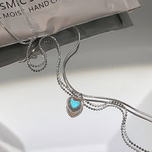 Load image into Gallery viewer, Double Design Love Moonstone Necklace New Sweet Gradient Gemstone Heart-Shaped Collarbone Necklace