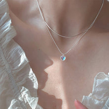Load image into Gallery viewer, Double Design Love Moonstone Necklace New Sweet Gradient Gemstone Heart-Shaped Collarbone Necklace