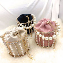 Load image into Gallery viewer, Rhinestone Pearl Clutch Bag
