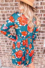 Load image into Gallery viewer, Floral Long Sleeve Pleated Detail Dress