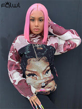 Load image into Gallery viewer, Fall Blue Pink Print Sweatshirt