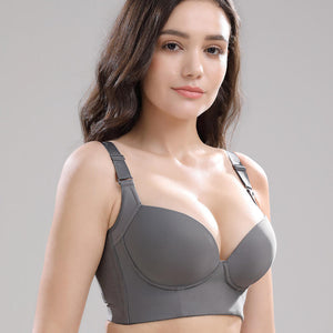Large Size Seven-Breasted Full-Cup Underwear Women's No Steel Ring Gathered Top Collection Pair Breast Bra DE
