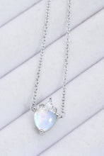 Load image into Gallery viewer, 925 Sterling Silver Moonstone Heart Pendant Necklace