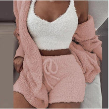 Load image into Gallery viewer, Fluffy Three Piece Set Lounge Sexy Outfits