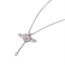 Load image into Gallery viewer, Cupid&#39;s Heart Necklace Earrings Love Angel Wings Tassel Chain