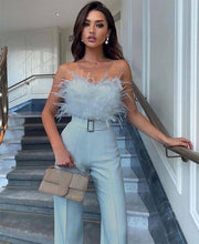 Load image into Gallery viewer, New Feather Tube Top Sexy Fashion Jumpsuit