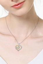 Load image into Gallery viewer, Two-Tone 1 Carat Moissanite Heart Pendant Necklace