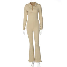 Load image into Gallery viewer, Long Sleeve V-Neck Skinny Jumpsuit