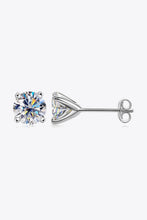 Load image into Gallery viewer, 925 Sterling Silver 1 Carat Moissanite 4-Prong Stud Earrings