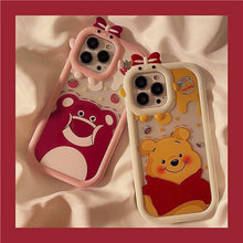 Load image into Gallery viewer, Cartoon Strawberry Bear Small Monster Phone Case for Apple iPhone 13/12/11/XS/7plus Transparent tpu Phone Case