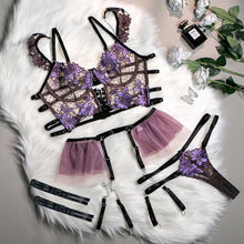 Load image into Gallery viewer, INS Funny Underwear Embroidery Flowers Gather Lovely Metal Chain Set