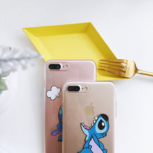 Load image into Gallery viewer, Funny Cartoon Anime Disneys Stitch simple Transparent Cover Case For iphone 8 7 6 6s Plus X XR Xs Max Soft Phone Back Shell