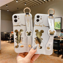 Load image into Gallery viewer, Cartoon Gilded Back Mickey Is Suitable For iPhone11 / 12pro Mobile Phone Case 13 Wristband Support 13promax