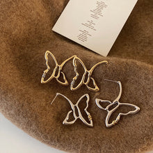 Load image into Gallery viewer, Irregular design sense metal butterfly earrings women&#39;s temperament fashion earrings