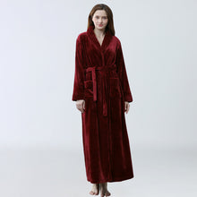 Load image into Gallery viewer, The Same Pajamas Winter Pajamas Thickened And Lengthened Bathrobe LOGO Flannel Bathrobe