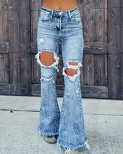 Load image into Gallery viewer, New Jeans Women&#39;s Speed European and American Broken Tassel Jeans