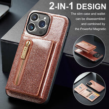 Load image into Gallery viewer, M3 For iPhone 14 Pro Max Glitter Wallet Protective Case iPhone 14 Pro Two In One Magnetic Phone Case