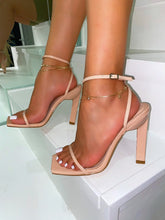 Load image into Gallery viewer, New Women&#39;s Shoes With Square Toe Chunky High Heels Simple Patent Leather Sandals