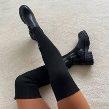 Load image into Gallery viewer, Thigh High Stretch Knit Boots