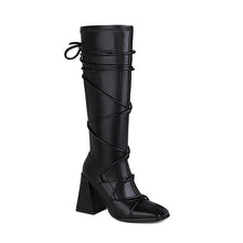 Load image into Gallery viewer, Ladies Black High Heels Stretch Knee High Boots Women Autumn Winter Punk Style Long Boots Shoes