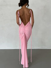 Load image into Gallery viewer, Backless Wrap Hip Long Sling Dress