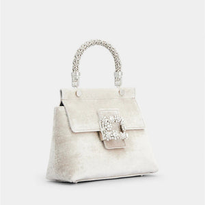 Metal Top handle Velvet Chic Rhinestone Handbag High Quality Boutique