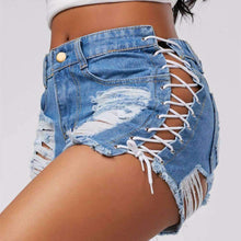 Load image into Gallery viewer, High Waist Ripped Jeans Short