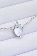 Load image into Gallery viewer, 925 Sterling Silver Moonstone Heart Pendant Necklace