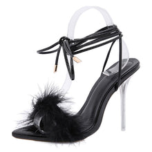 Load image into Gallery viewer, Pointed Toe Lace-up Cross Strap with Feathers
