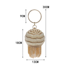 Load image into Gallery viewer, Diamond Tassel Women Party Metal Crystal Clutches