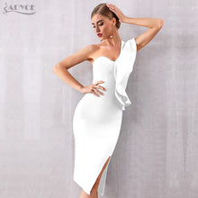 Load image into Gallery viewer, Sexy One Shoulder Ruffles Bodycon Dress