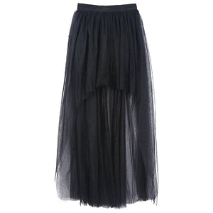 High Waist Floor-Length Skirt Irregular Mesh Tutu
