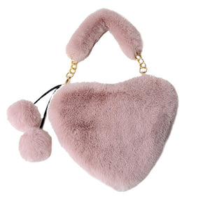 Cyber Plush Heart Shaped Fluffy Bag