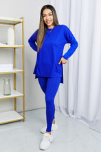 Load image into Gallery viewer, Zenana Ready to Relax Full Size Brushed Microfiber Loungewear Set in Bright Blue